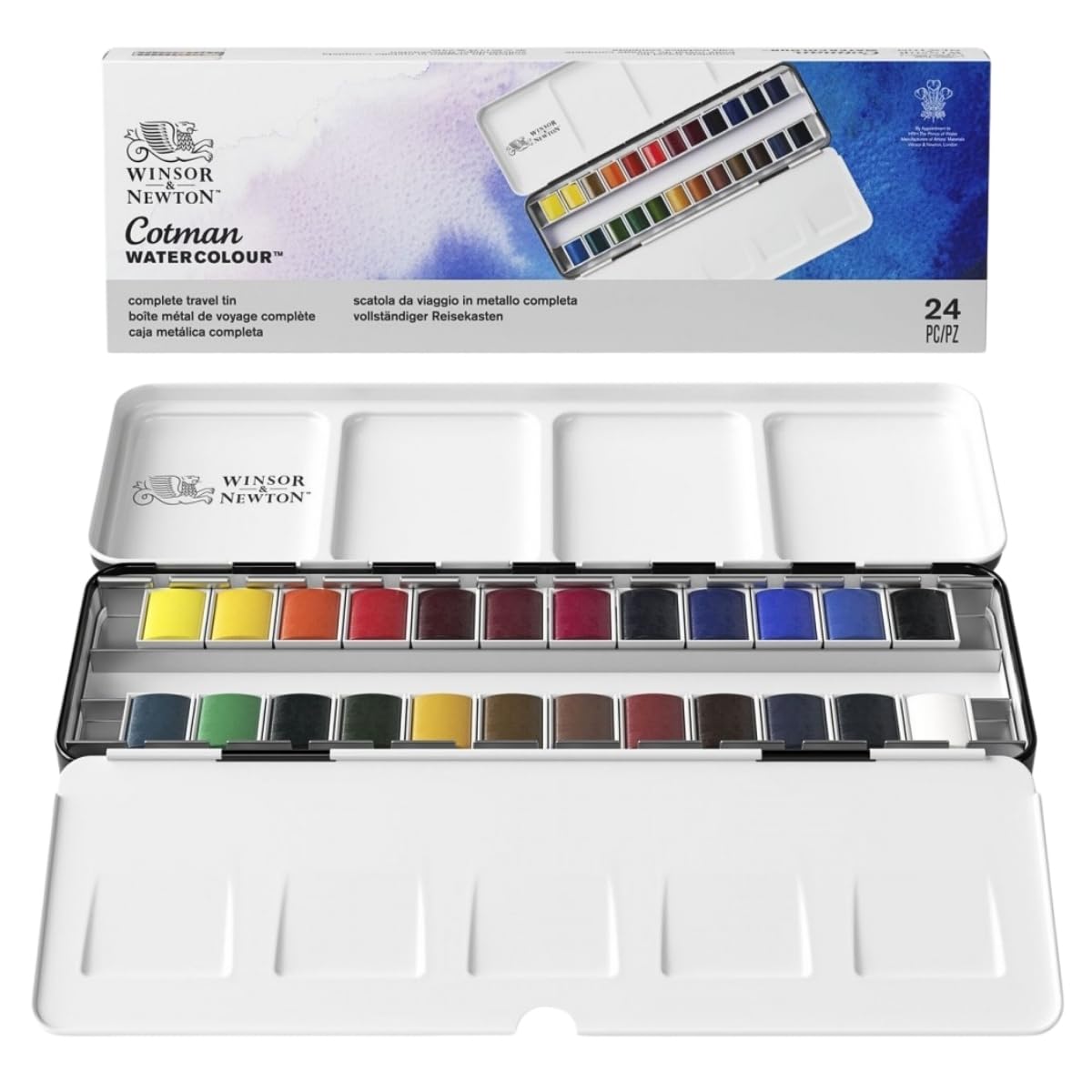 Cotman Watercolours Metal Sketchers' Box - 24 Half Pans