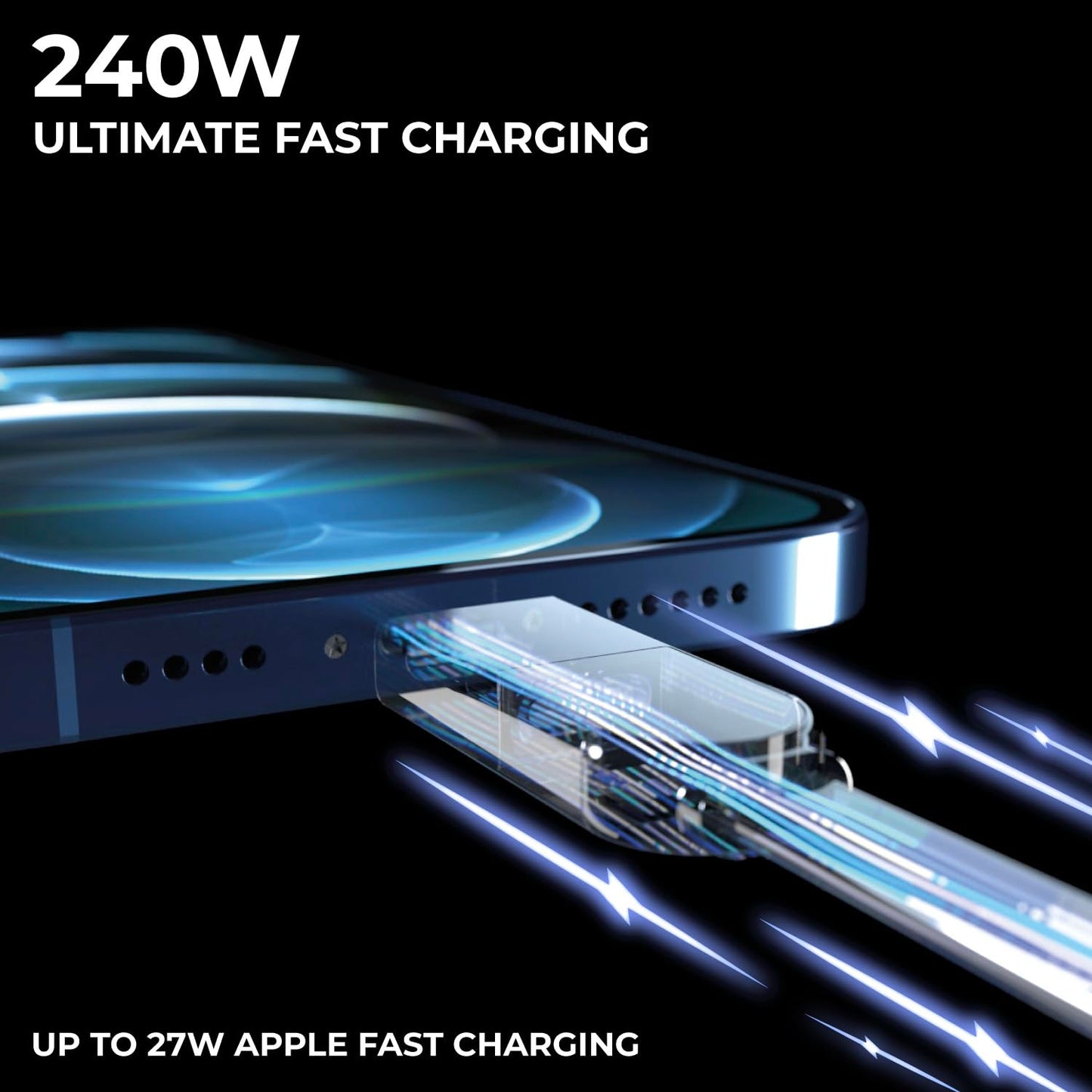 Rolling Square inCharge XS - 240W 4in1 Keyring Cable | Fast Charging & Data Transfer | Universal USB C/Lightning/USB Cable with Metal Housing | N52 Magnets | Eco-Friendly | Black