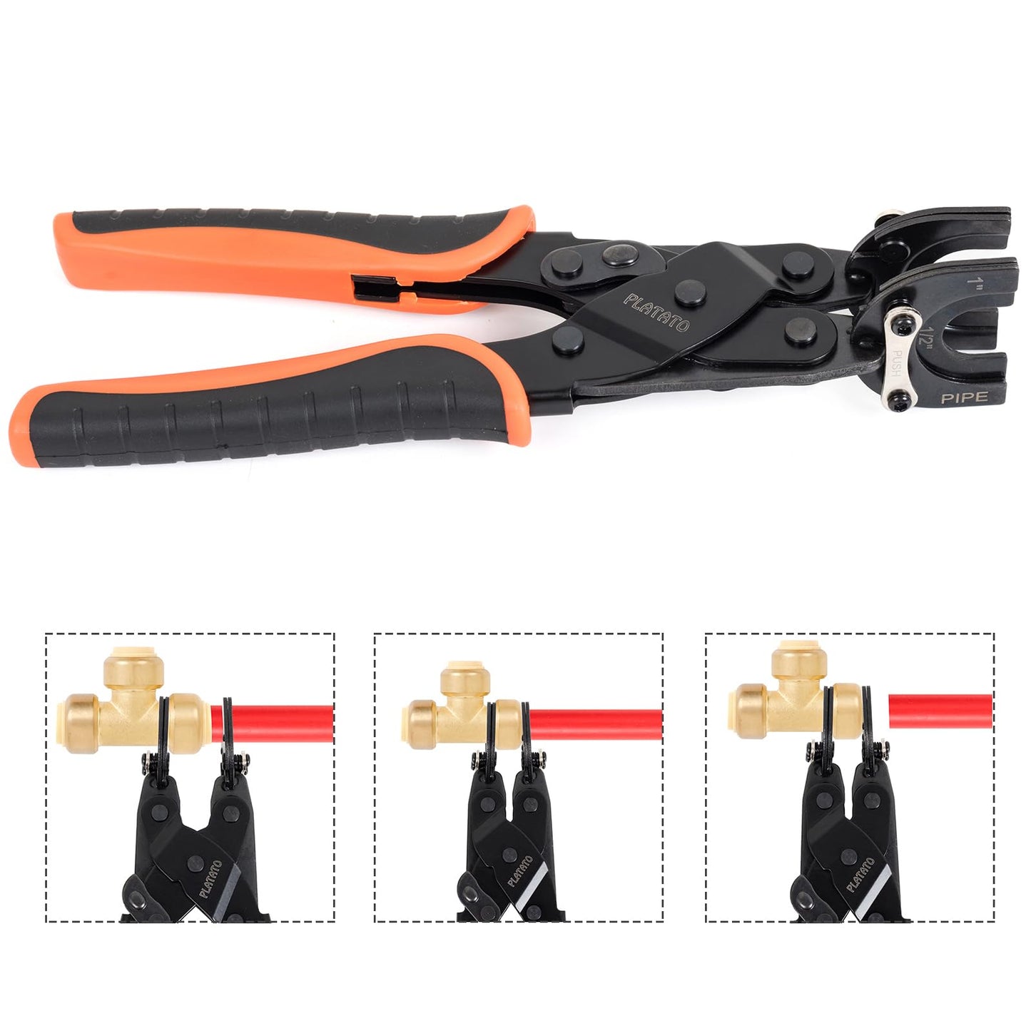 PLATATO Push to Connect Removal Tool Disconnect Tongs for 1/2”, 3/4”, 1” Push Fittings PEX PVC Copper Pipe Fitting