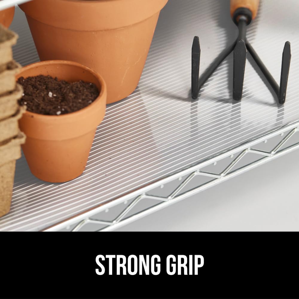 GORILLA GRIP DuraGuard Ribbed Drawer and Shelf Liner for Cabinet, Non Adhesive Waterproof Protection for Kitchen, Strong Grip, BPA Free Plastic Liners for Cabinets, Bathroom Drawers, 24x30, Clear