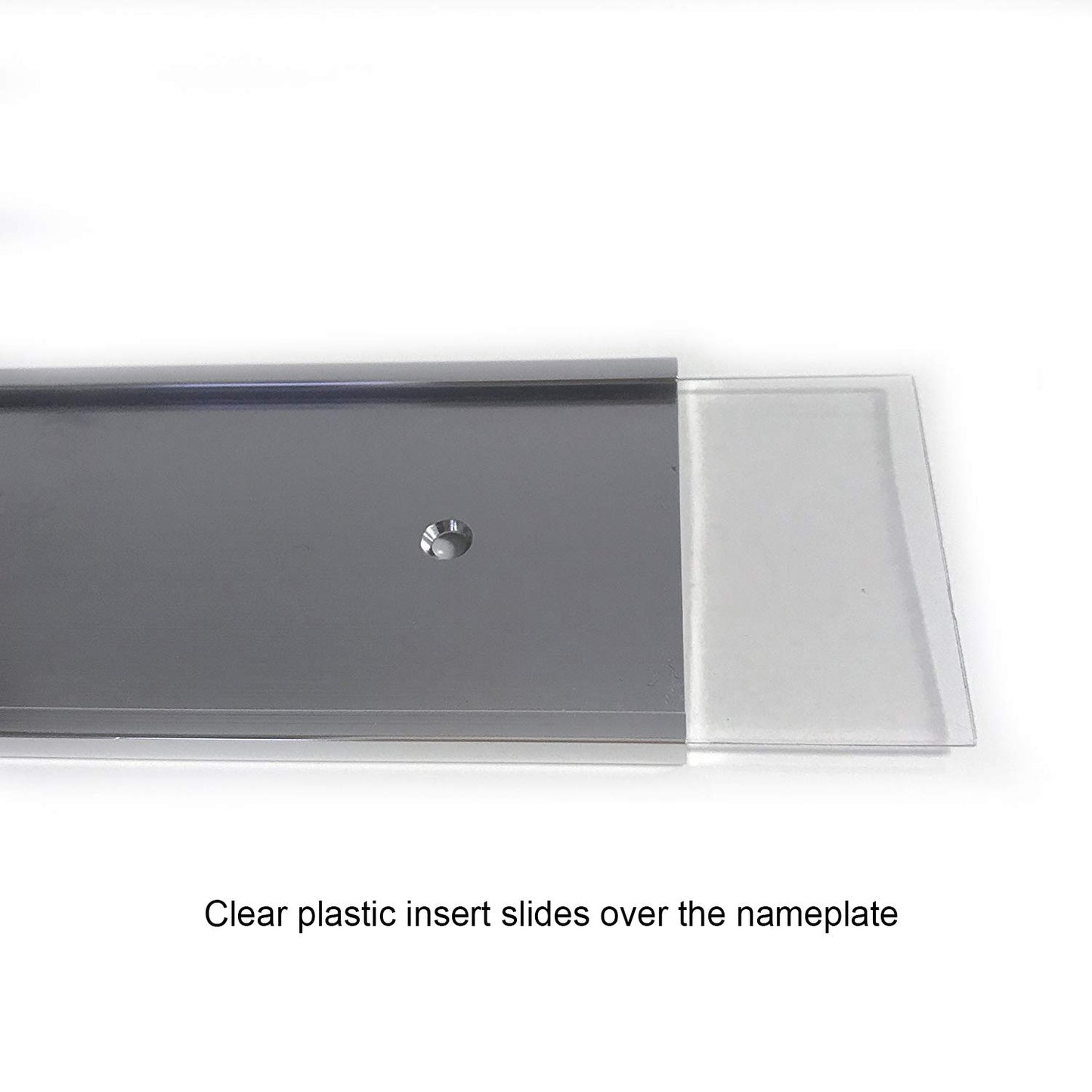10 x 2 Wall or Door Nameplate Holder with Clear Plastic Insert - Pack of 10 (Silver)