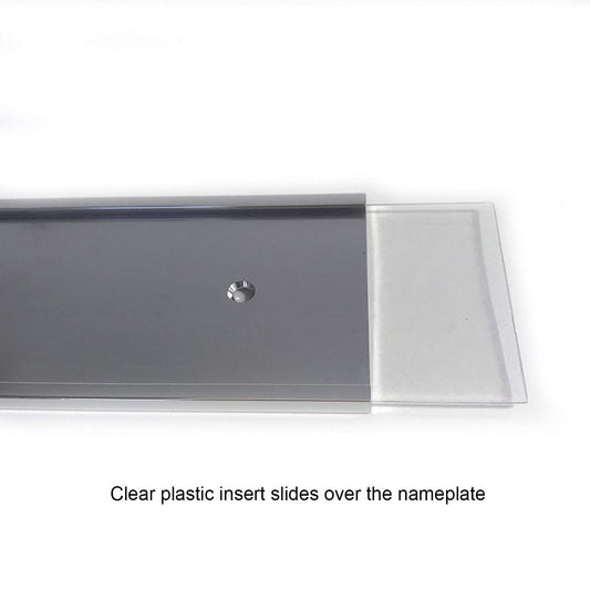 10 x 2 Wall or Door Nameplate Holder with Clear Plastic Insert - Pack of 10 (Silver)