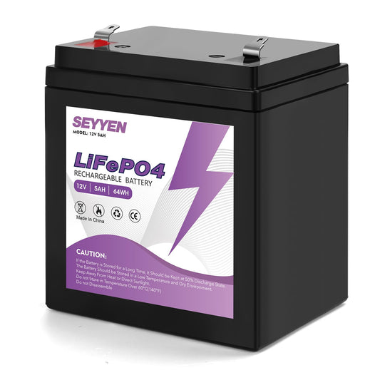 12V 5Ah LiFePO4 Rechargeable Backup Battery with BMS, 2000+ Cycles, Garage Door Opener Replacement Battery for Chamberlain 41A6357-1/Liftmaster 485lm 8500w