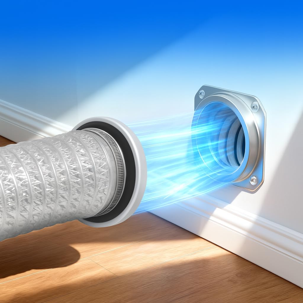 Upgrade Magnetic Dryer Vent Coupling Kit DV180, Magnetic Dryer Vent Connector with Airtight EPDM Seal Ring 3.1Ft 4" Duct, Quick Connector & Release Design for Easy Cleaning & Installation