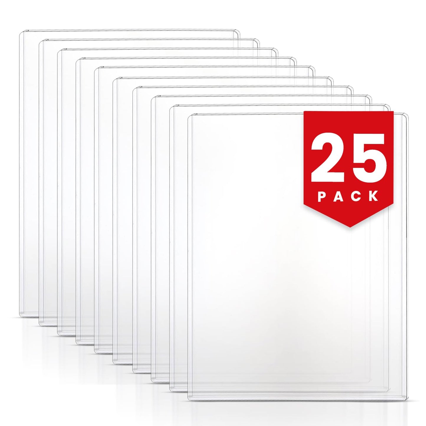 Hard Plastic Sheet Protectors 8.5x11-55pt (25-Pack) – No Hole Heavy Duty Clear Document Sleeves | Birth Certificate Protector, Photo Protector | Acid-Free