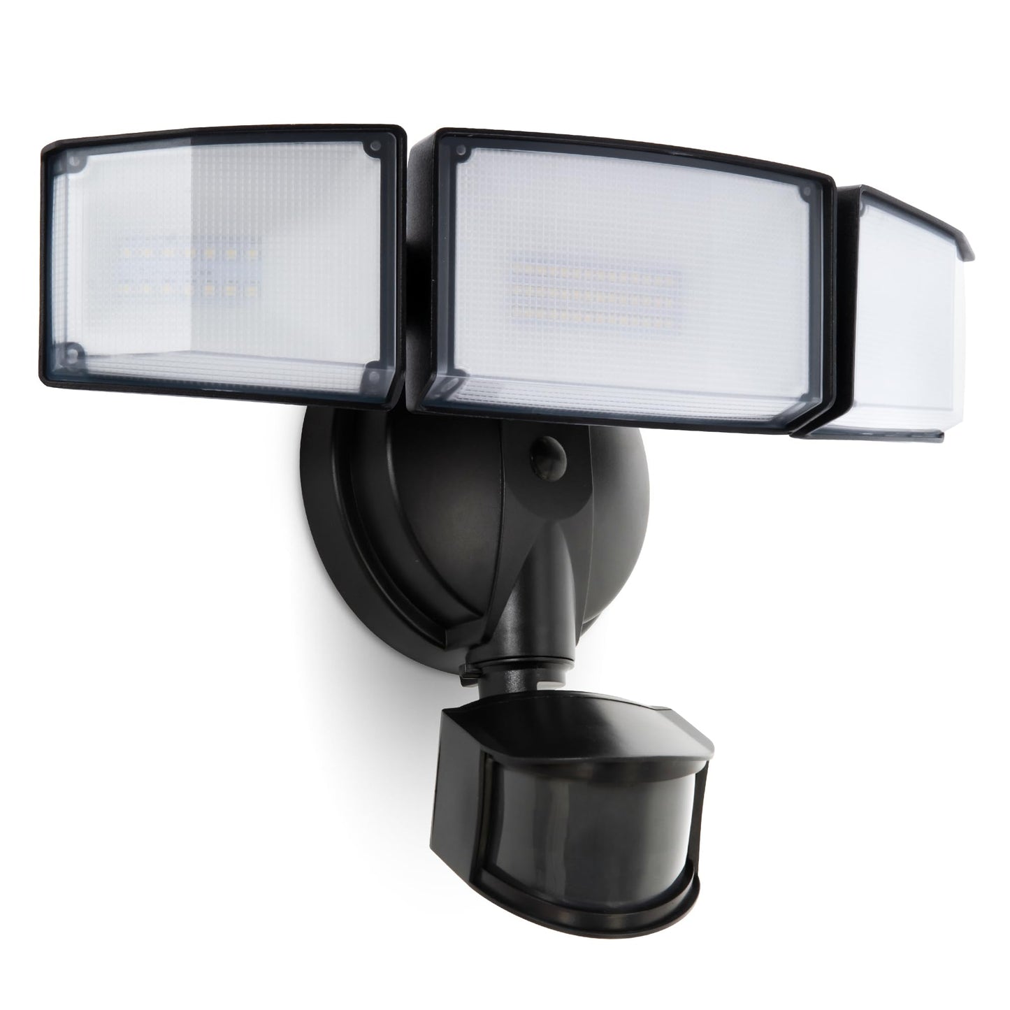 UME 4500LM LED Security Lights Motion Sensor Light Outdoor, 5000K Daylight, IP65 Waterproof, Dusk to Dawn, 3 Head Motion Detected Flood Light for Garage, Yard, Porch (Black)