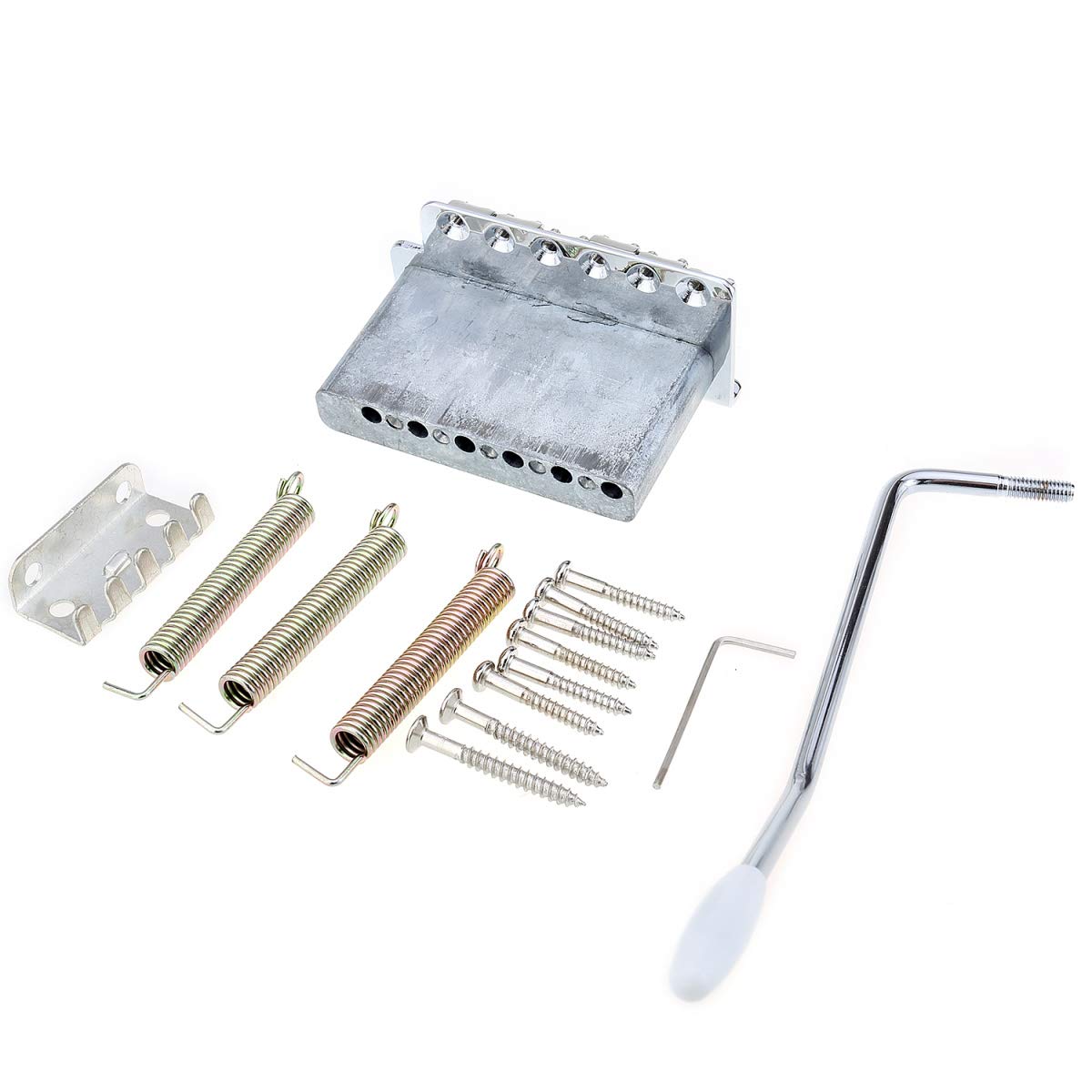 Musiclily Pro 56.5mm Vintage-style Guitar Strat Tremolo Bridge Steel Saddles for Vintage Fender American Strat Style Electric Guitar, Chrome