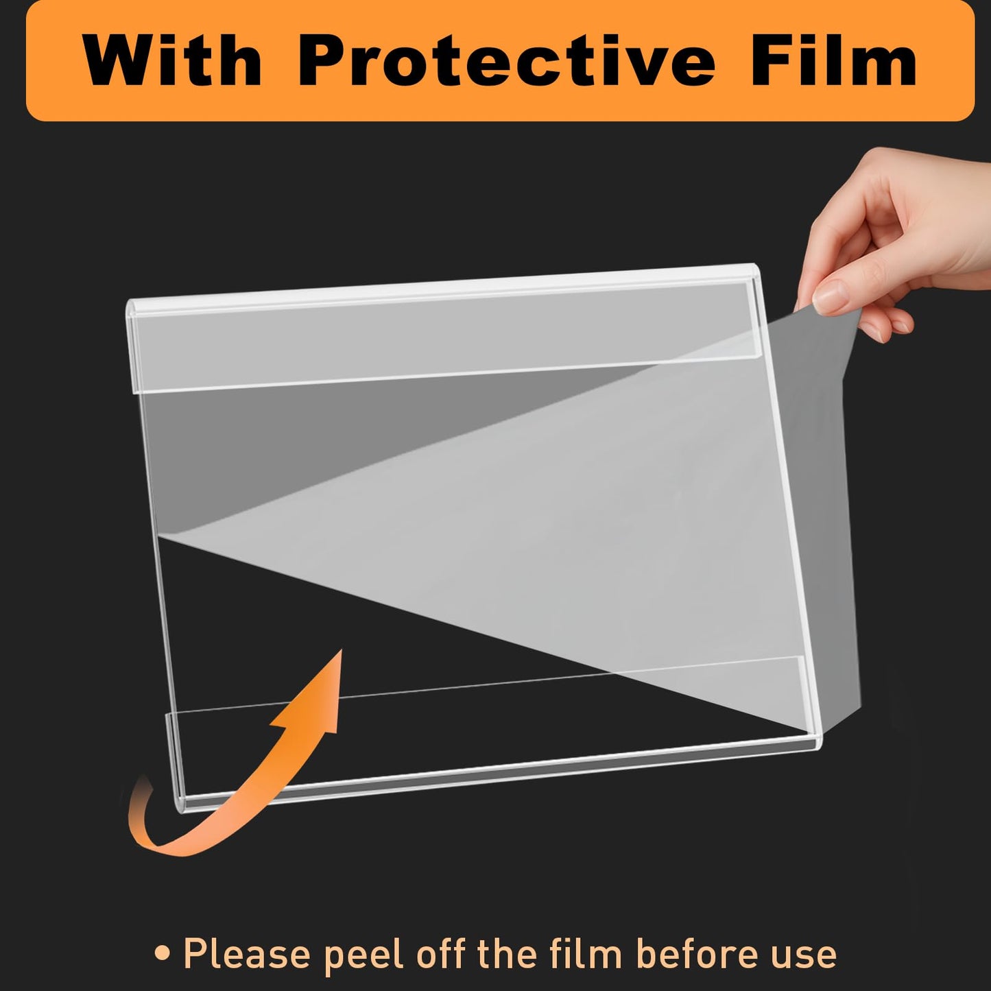 DigDozer 12 Pcs Acrylic Sign Holder 11 x 8.5, Horizontal Wall Mount Sign Holders with Adhesive, Clear Plastic Frames Paper Display Sign Holders for Office, Home, Store, Restaurant - No Drilling