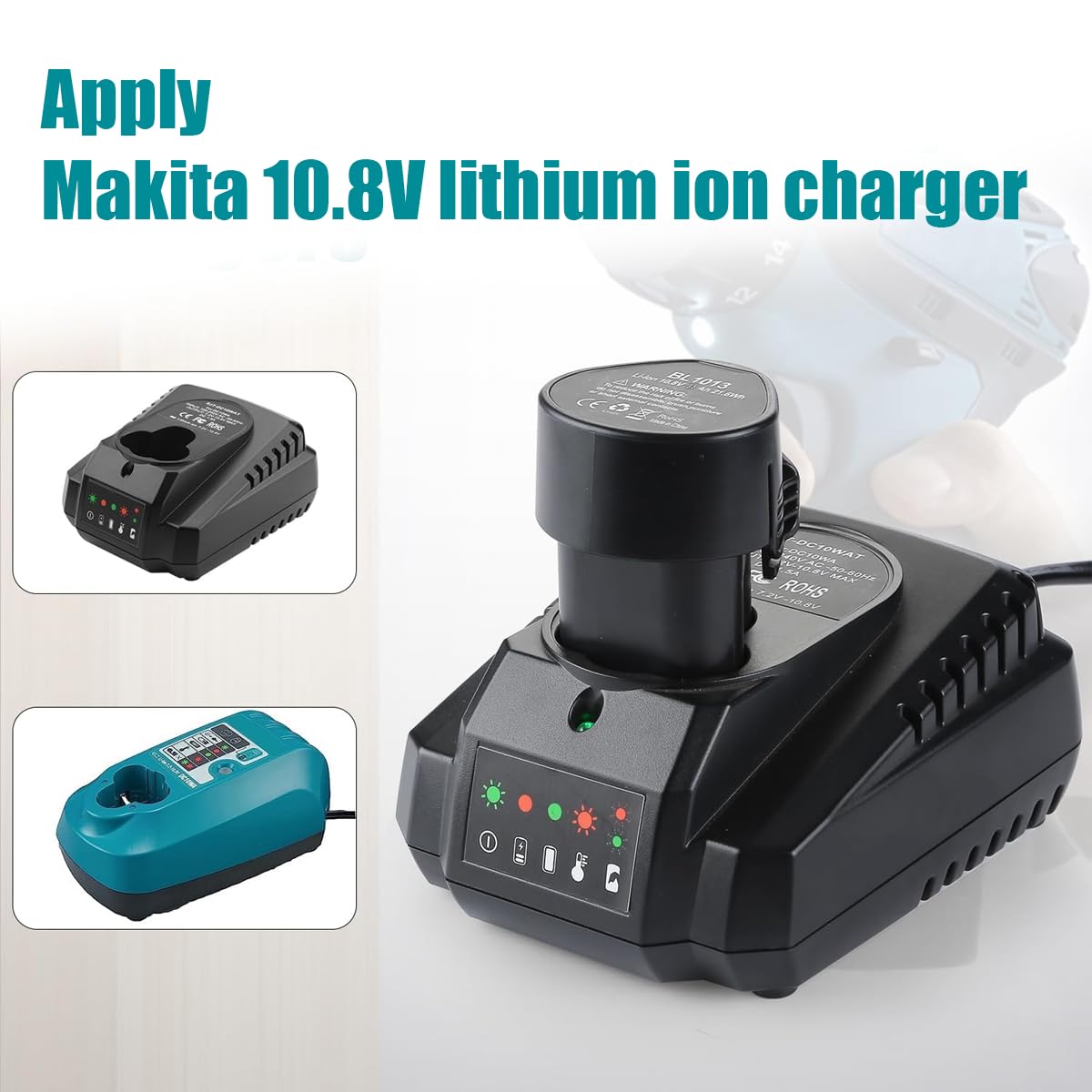 2Pack 10.8V 3600mAh Li-ion Battery for Makita BL1013 Battery Makit BL1014 Battery 195332-9 194550-6 DF330D LCT203W Cordless Tool for Makita 10.8V Battery