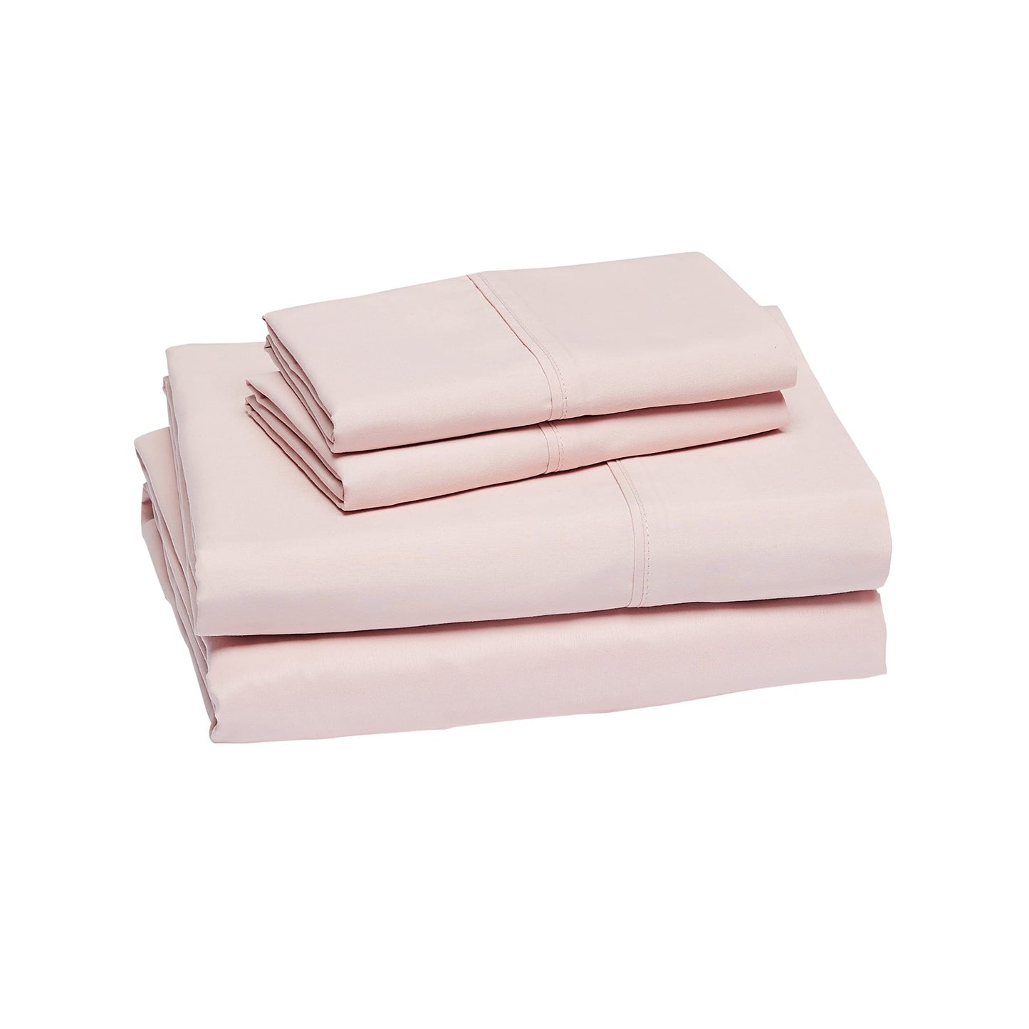 Amazon Basics Lightweight Super Soft Easy Care Microfiber Bed Sheet Set with 14 inches Deep Pockets - Queen, Blush Pink