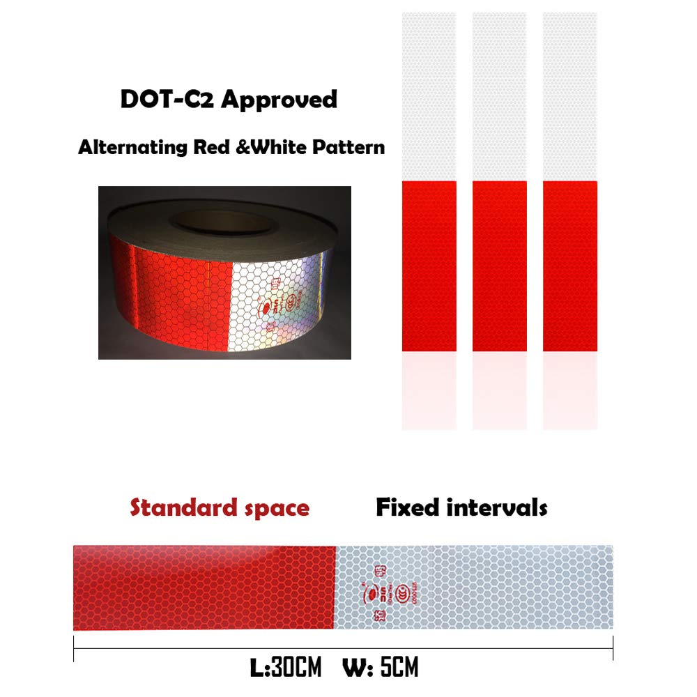 WONDER POINT 2" X 164FT DOT-C2 Reflective Tape, Waterproof Reflector Conspicuity Tape for Safety Strips on Trailers, Cars, Trucks