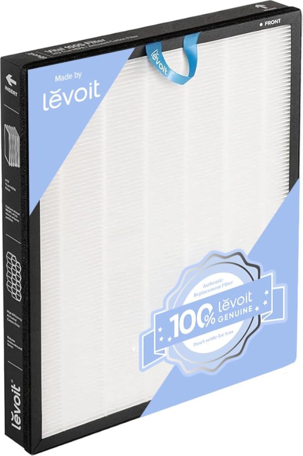 Levoit Vital 100S-P Air Purifier Replacement Filter, AHAM VERIFIDE, Genuine Vital 100S-RF Air Filter, High-Efficiency Activated Carbon, Removes Pet Dander, Smoke Odor, Allergens, 1 Pack, White