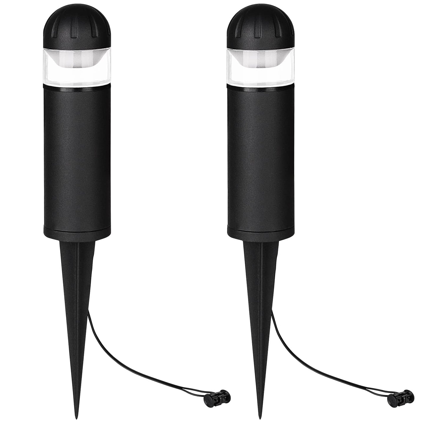 MULANDI LED Landscape Bollard Pathway Light, 2W, DC 12V Low Voltage Path Lighting Outdoor Waterproof, Die-Casted Aluminum Housing for Garden Light, 3000K Warm White Pack of 2