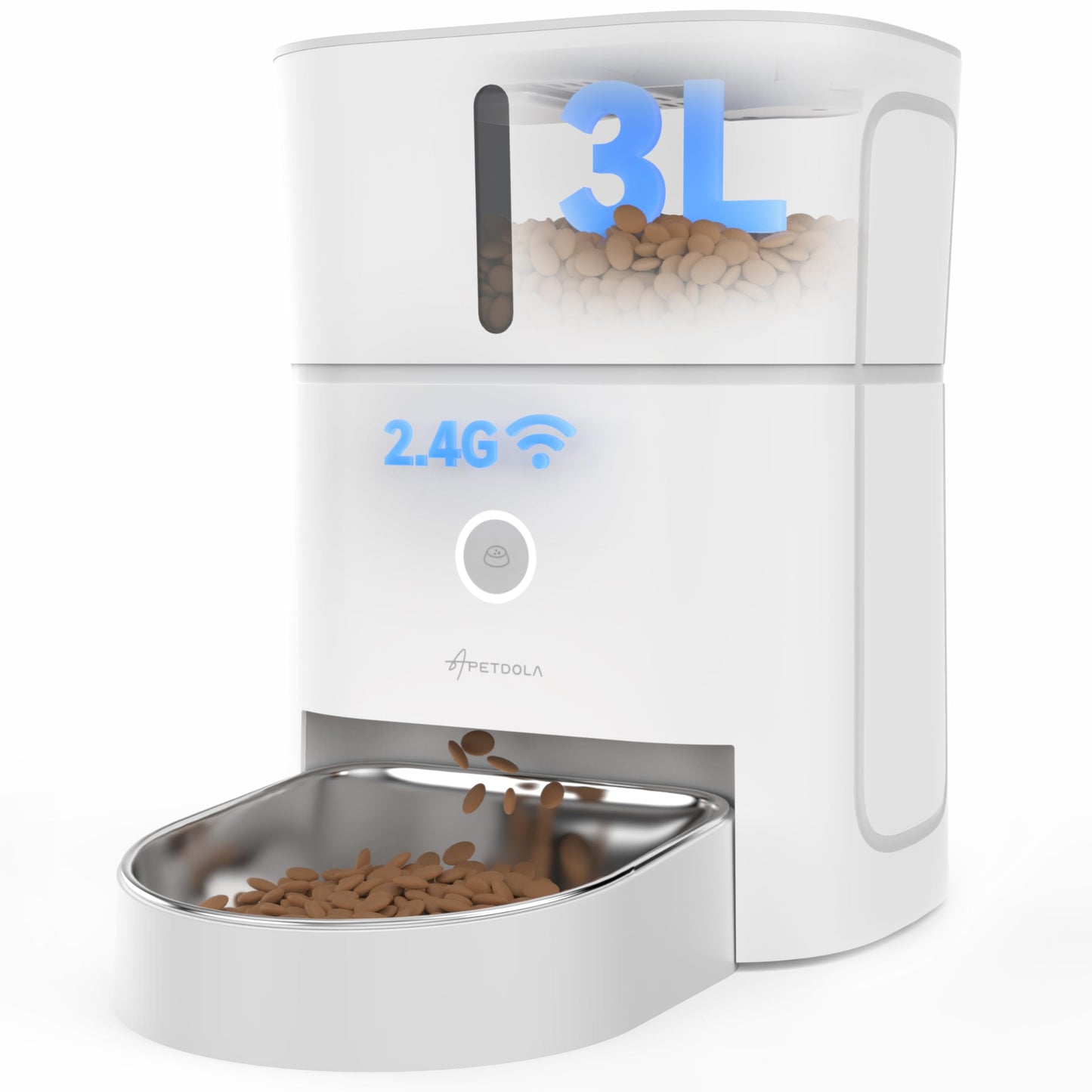 Automatic Cat Feeder, 5G & 2.4G Wi-Fi Cat Food Dispenser with APP Control, 3L Timed Pet Feeder for Pet Dry Food, 1-10 Meals Per Day