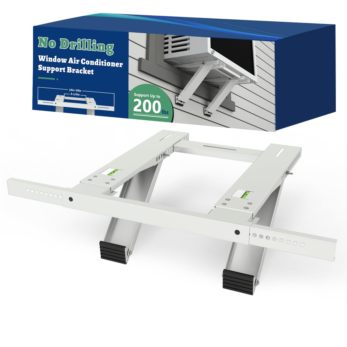 Wintcomfort Window Air Conditioner Bracket, No Drilling Window AC Support, Heavy Duty AC Support Bracket, Fits Single & Double Hung Windows, Up to 200 lbs, Universal Fit 5,000 to 24,000 BTU Units