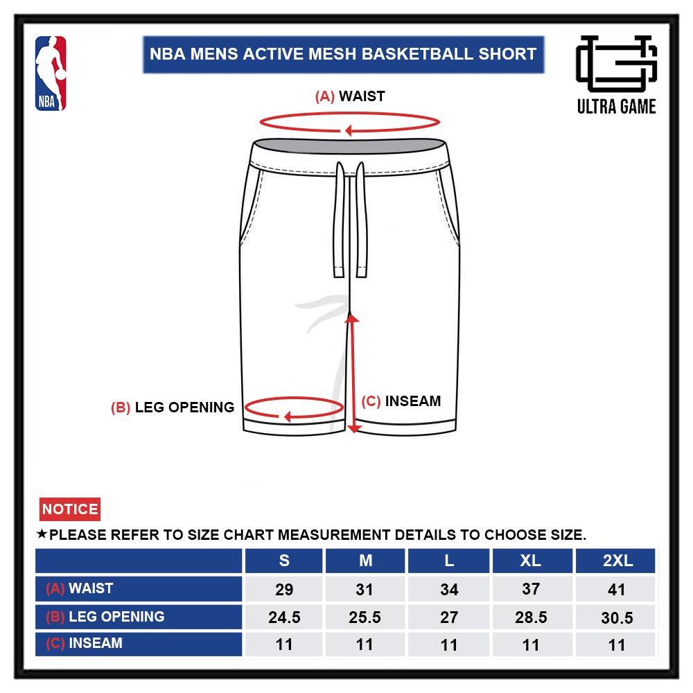 Ultra Game NBA Mens Players Active Workout Basketball Training Short