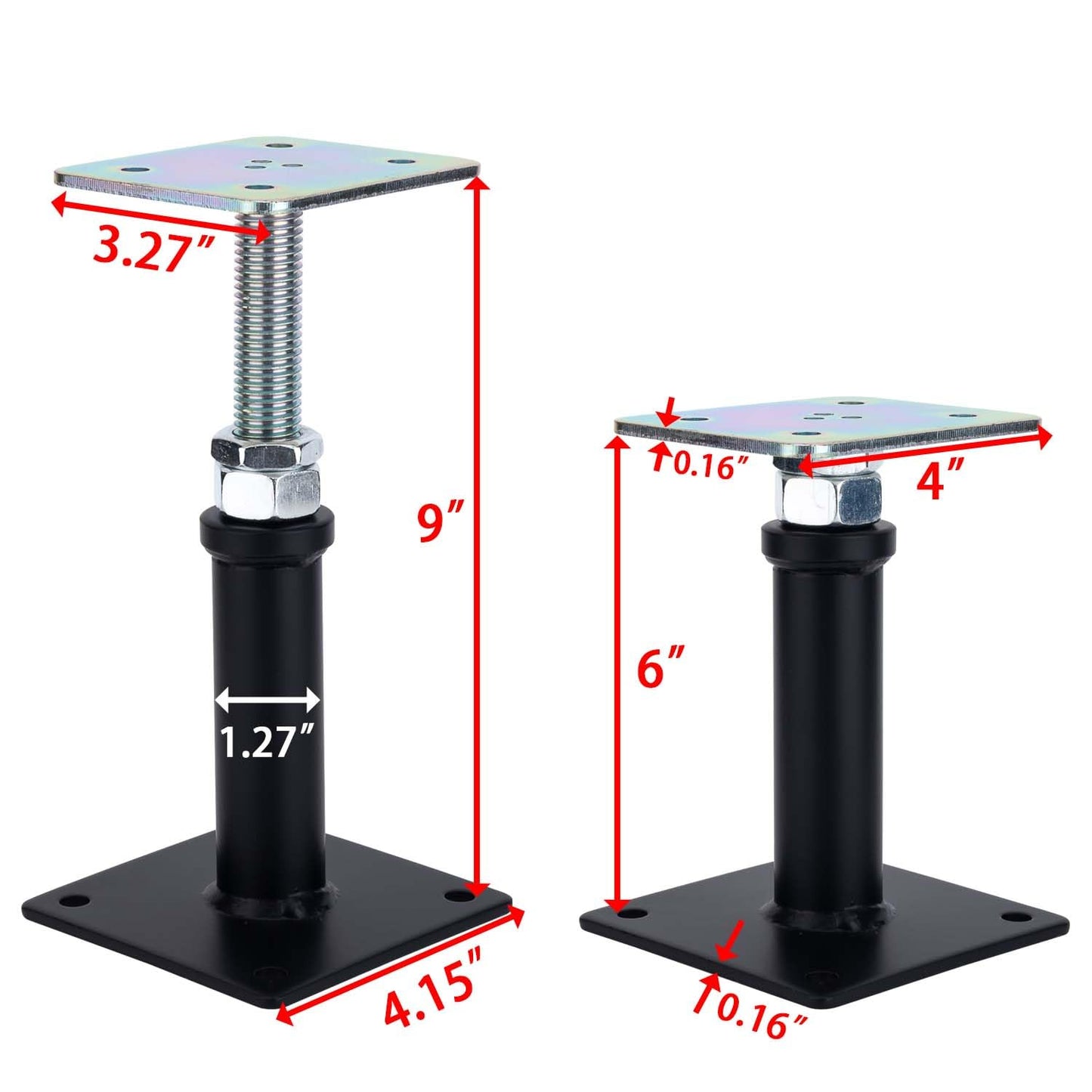 2-Pack Adjustment Floor Jack Post Floor Jack Lift Supports 6-9 Inch Adjustable House Jack,Adjust Supports,Lift Supports,Mini Screw Jack, Floor Straightener,Level Supports