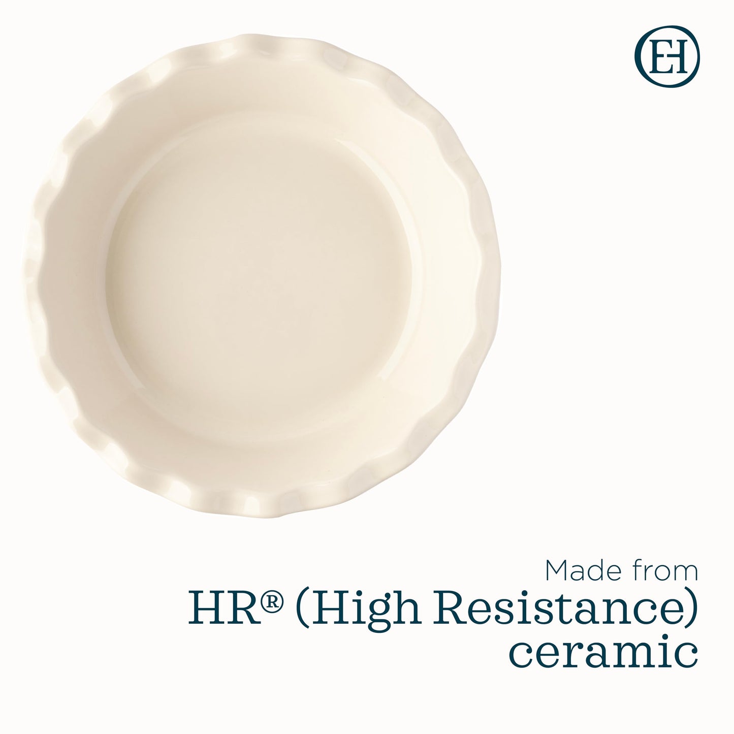 Emile Henry 91026131 Ruffled Pie Dish Bakeware 26 cm/10 in, 1.4L/1.5 qt, Argile