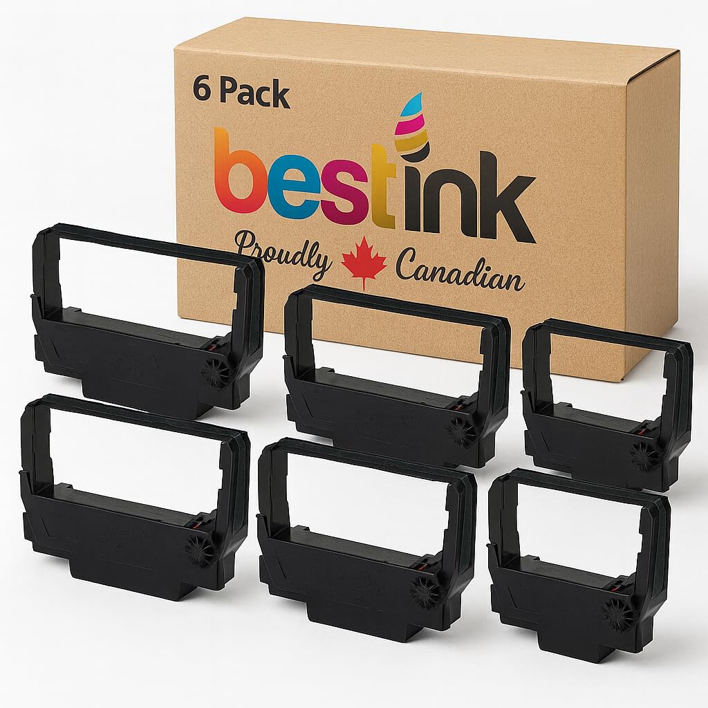 Best Ink Compatible Printer Ribbon Black (Pack of 6) for use in Star SP700 RC700 SP712 SP717 SP742 SP747 (RC800B, RC800R, RC800B/R, RC800BR)