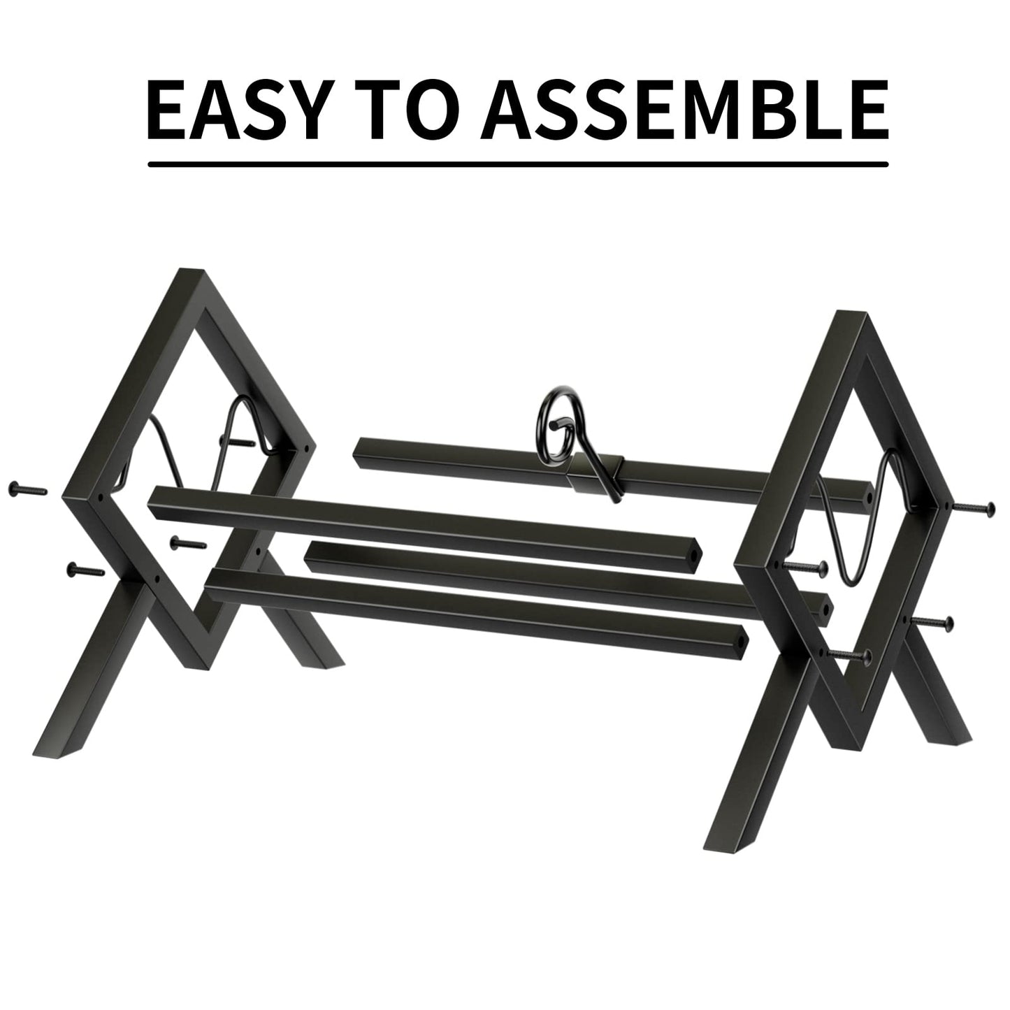 EKNITEY Vinyl Record Storage Holder - Metal Record Stand 80-100 LP Storage Vinyl Organizer for Albums Audio Easy to Assemble Black