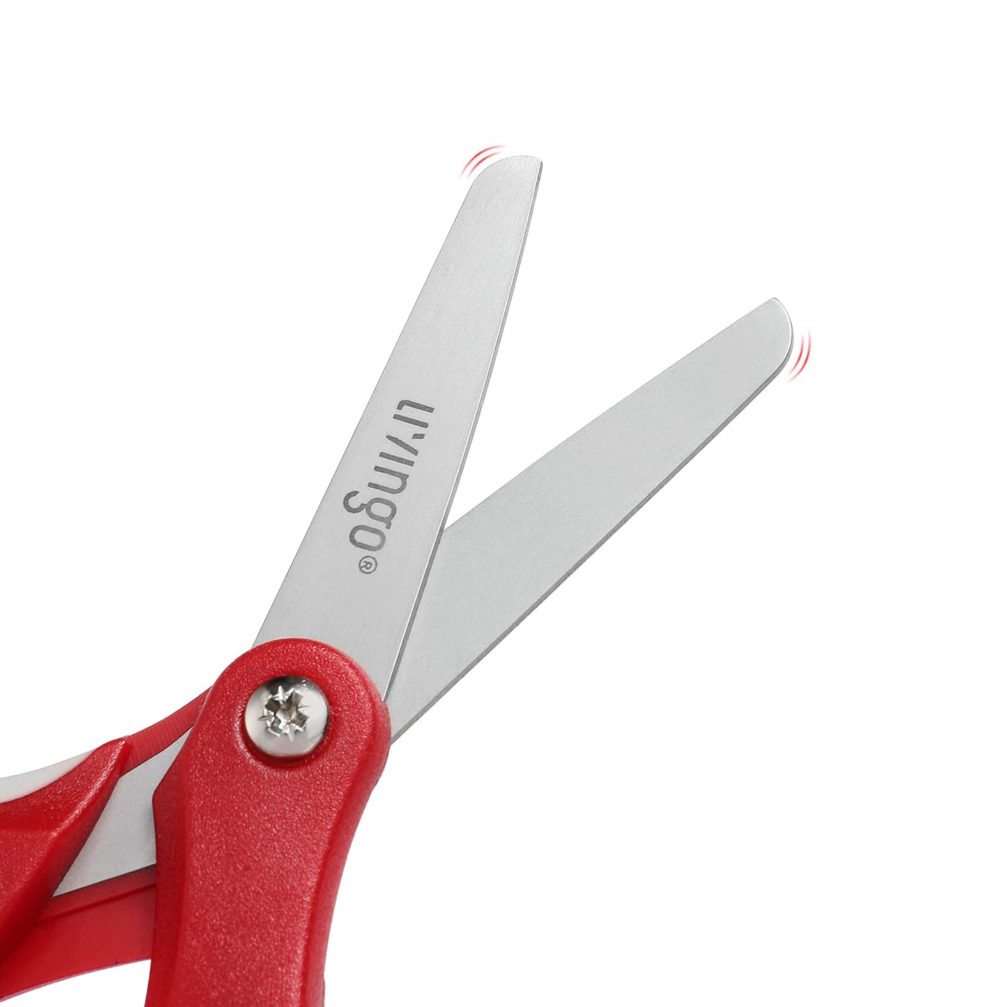 LIVINGO 24 Pack 5” Kids Scissors, Blunt Tip Safety Blade with Cover, Left/Right Handle, Bulk School Supplies Preschool Shears for Teachers Student Toddler Children Classroom Crafting Cutting Paper