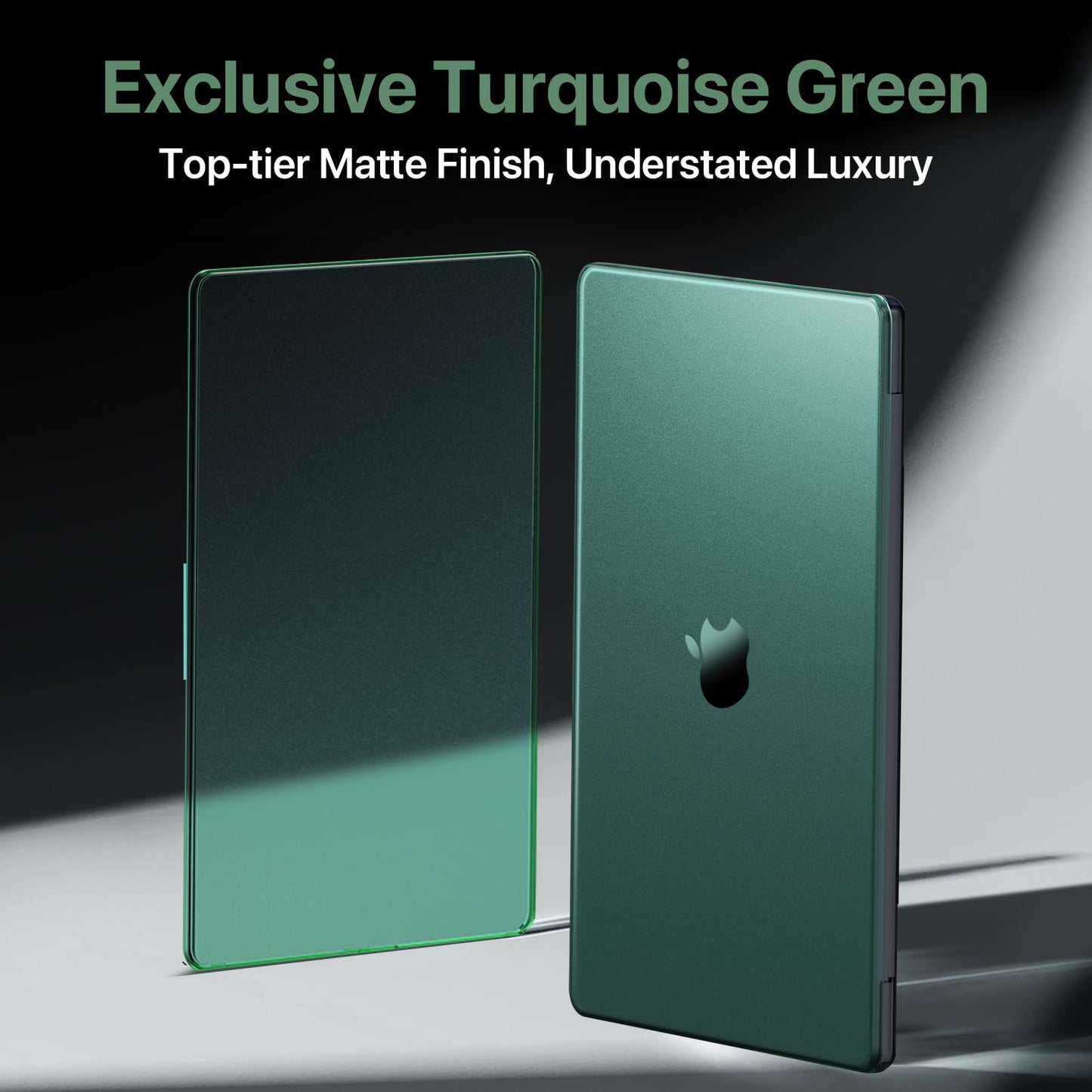 Soonjet Luxe Chroma for MacBook Pro 14 inch Case | M5 M4 M3 M2 M1 Pro/Max 2026-2021 | Protective Hard Shell Laptop Cover | Turquoise Green Clear