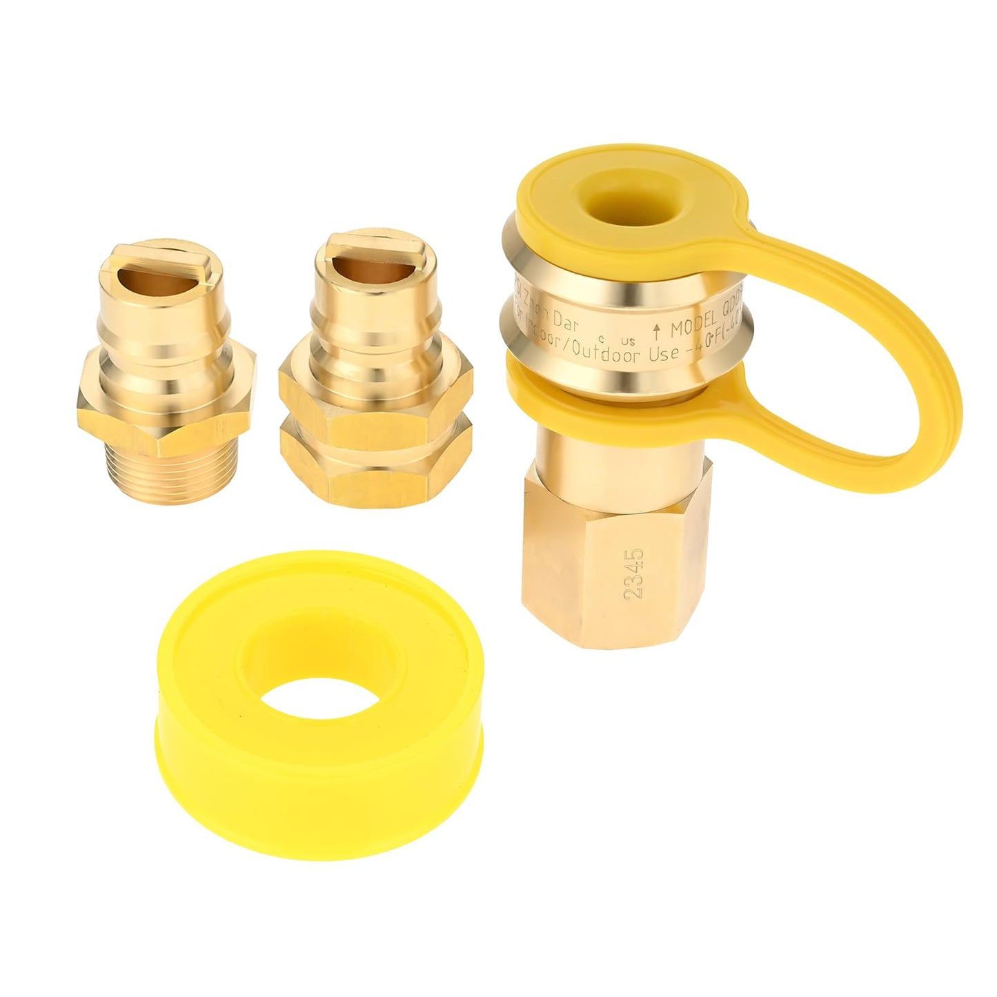 HZ-MONSTAR 3/4“ Female and Male Gas Quick Connect Plug Fittings, Solid Brass Dual Fuel Generator Natural Propane Hose Quick Connect Disconnect Fittings for Pipe Natural Gas Propane Supply 4Pcs