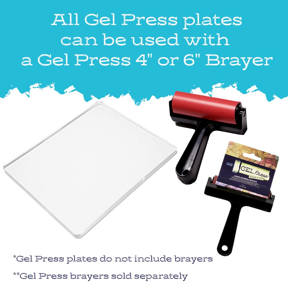 Gel Press Monoprinting Print Plate - 12” X 14” (30.5 X 35.6 cm) Gel Plate - Printmaking Supplies - Reusable Gel Printing Plates for Press Art for Card Making, Scrapbooking, Journaling, Arts & Crafts