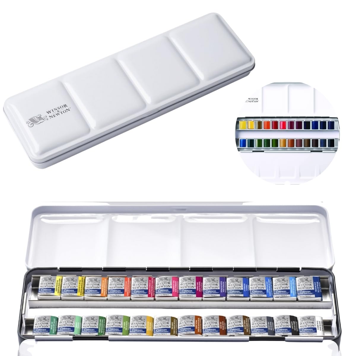 Cotman Watercolours Metal Sketchers' Box - 24 Half Pans
