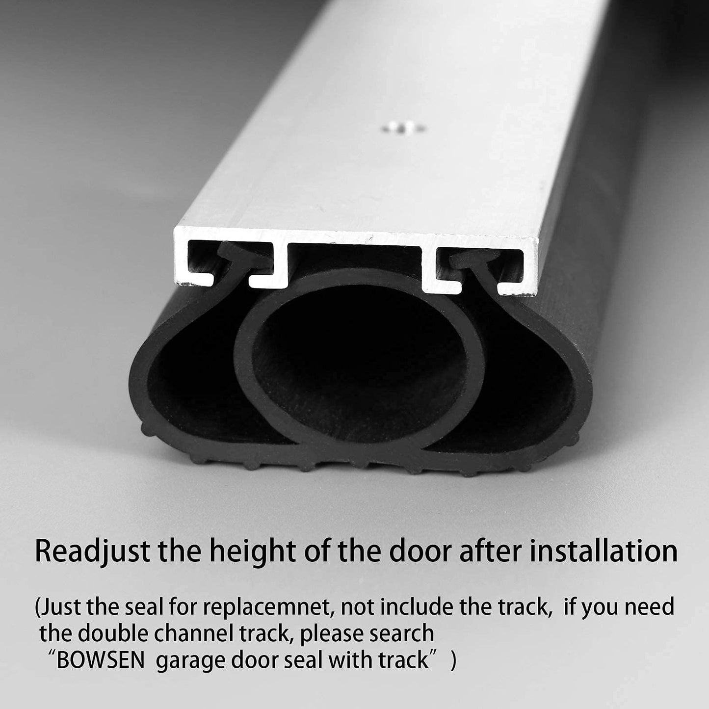 BOWSEN Garage Door Bottom Seals Weatherproof Weatherstrip Threshold Buffering Sealing High Performance EPDM Rubber Weather Resistance Gasket Black 1/4 Inch T-End,10ft Long