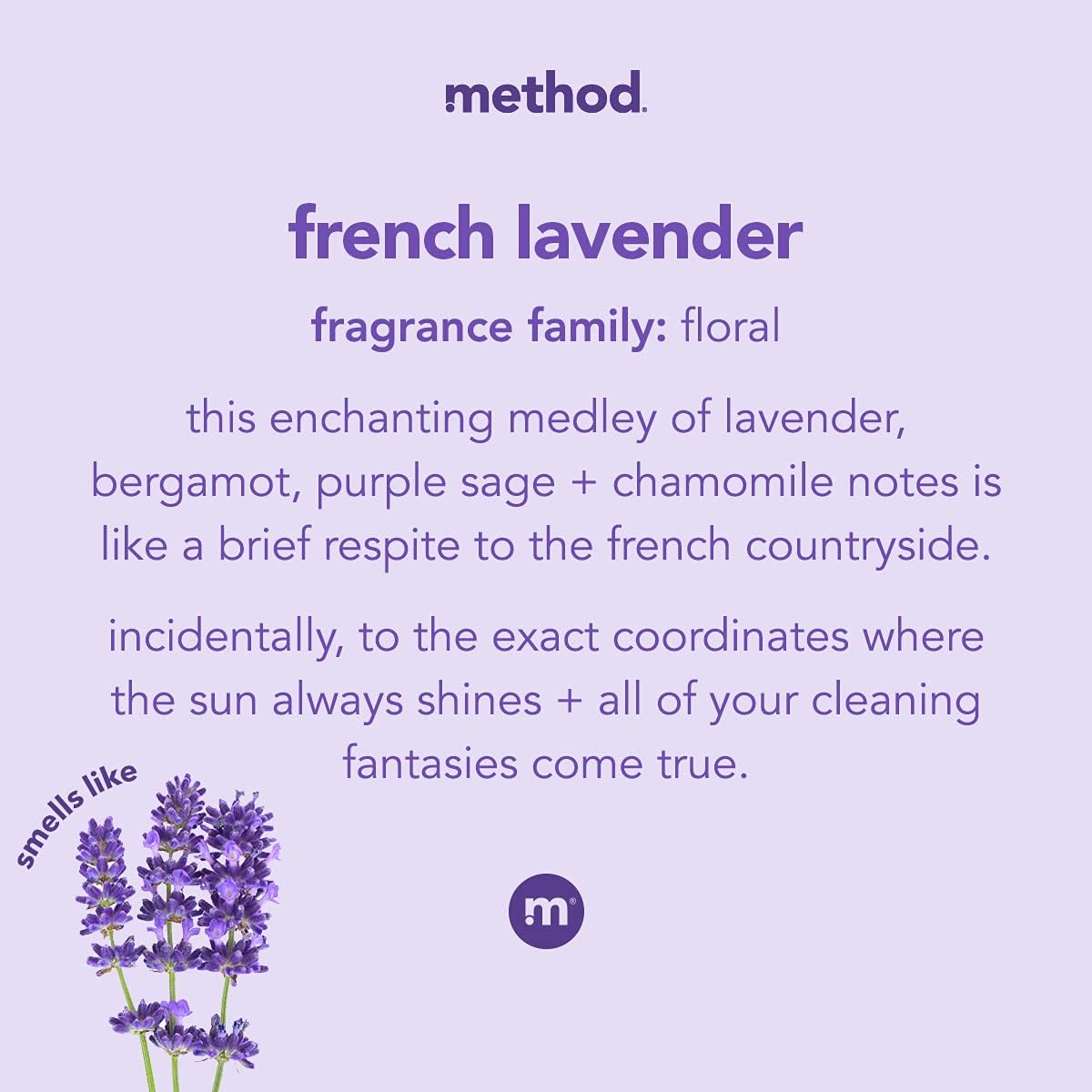 Method All-Purpose Cleaner Spray, Plant-Based and Biodegradable Formula Perfect for Most Counters, Tiles, Stone, and More, French Lavender Scent, 828 ml Spray Bottles, 8 Pack, Packaging May Vary