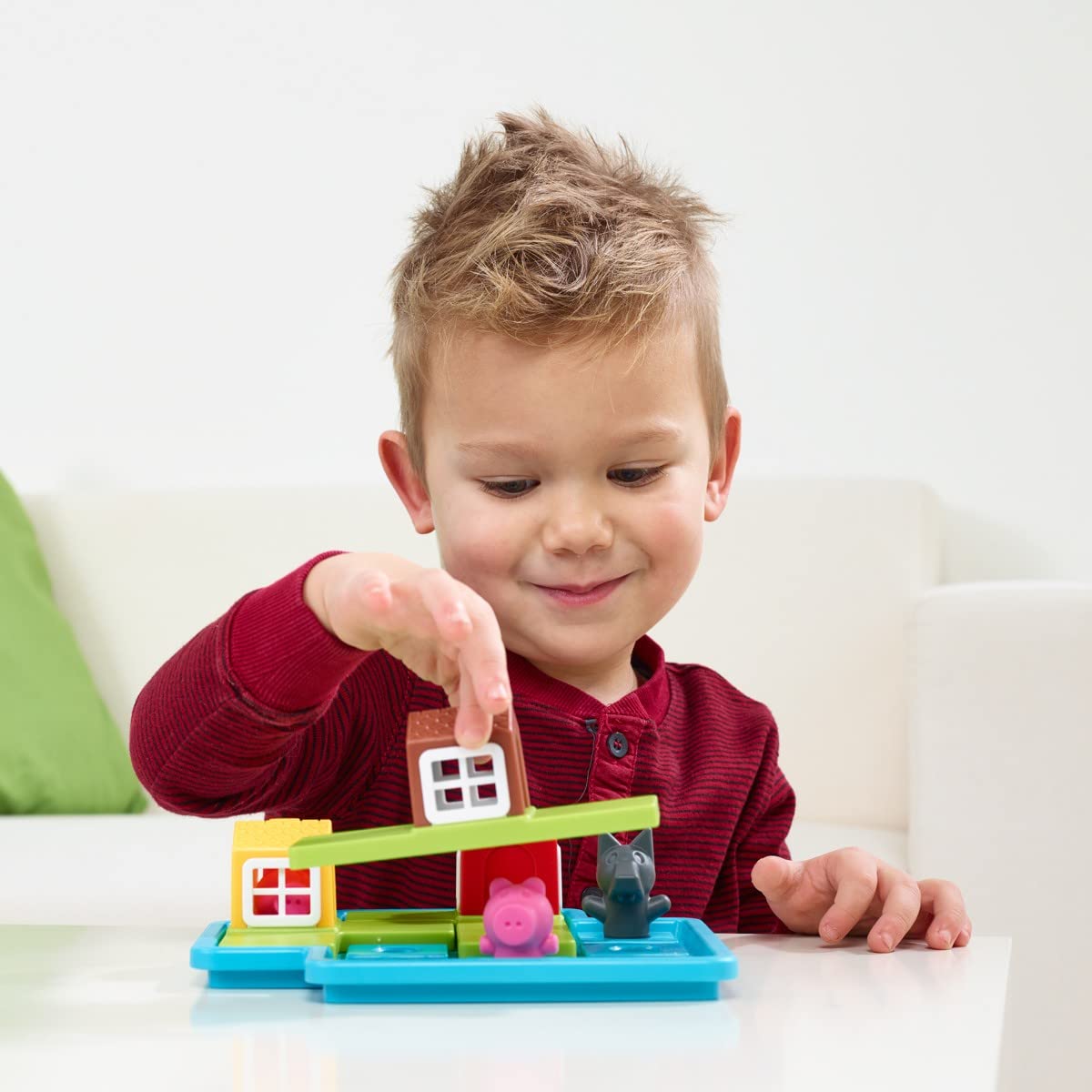 SmartGames - Les Trois Petits Cochons Deluxe - Remue-Méninges Éducatif - Jeu de logique et de Réflexion à Plusieurs Niveaux - 3 ans + - 1 joueur - 518853.