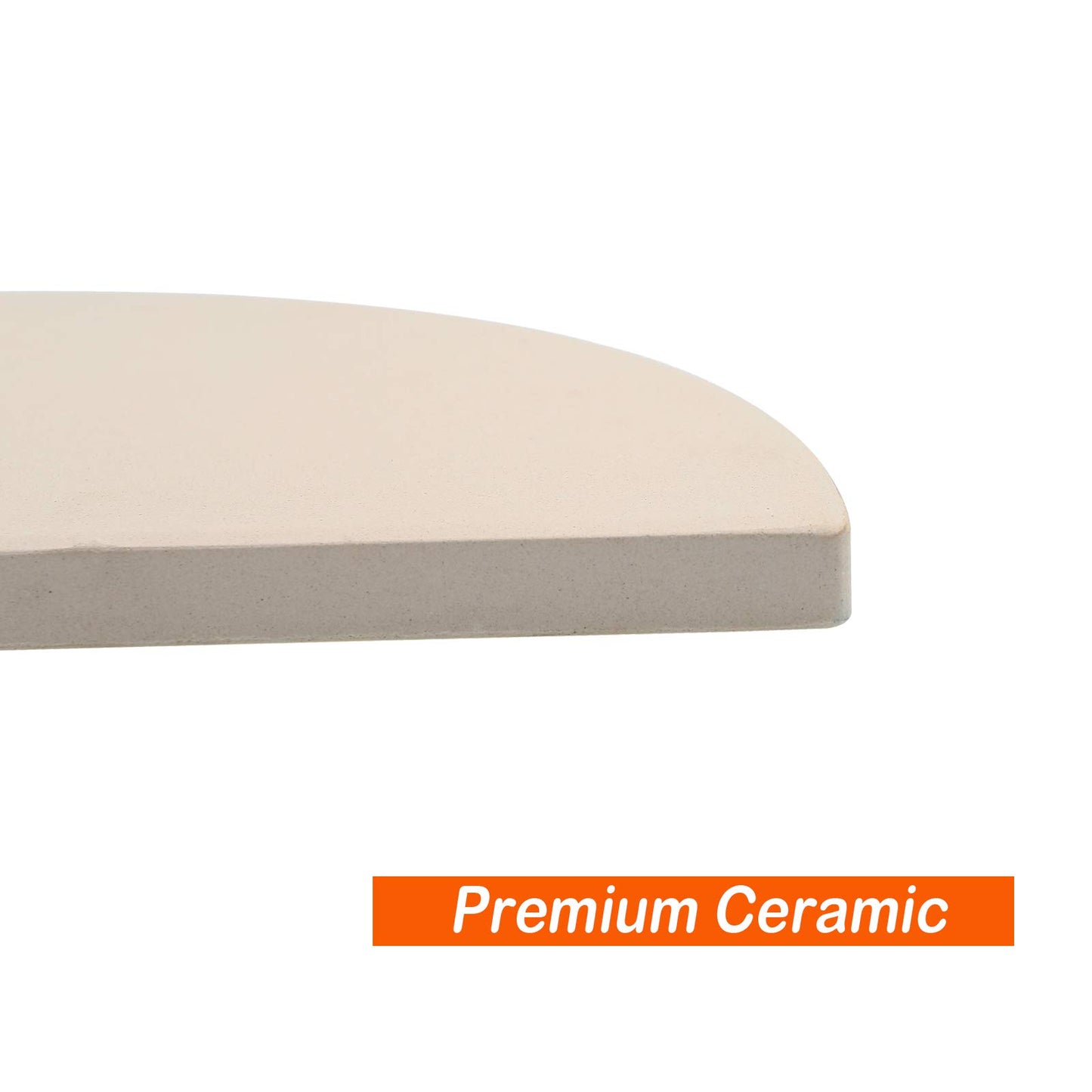 BBQ Future Half-Moon Ceramic Heat Deflector Plates for Kamado Joe Classic I, II, III，2-Pack, White