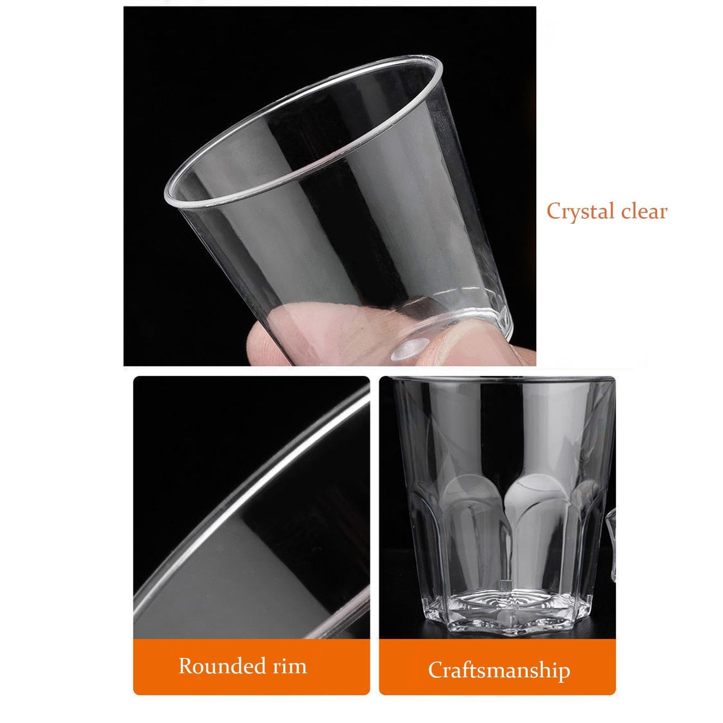 500 Crystal Clear Plastic Shot Glasses 1oz - Mini Disposable Cups for Wine Tasting, Condiments, Party - Clear Shot Cups