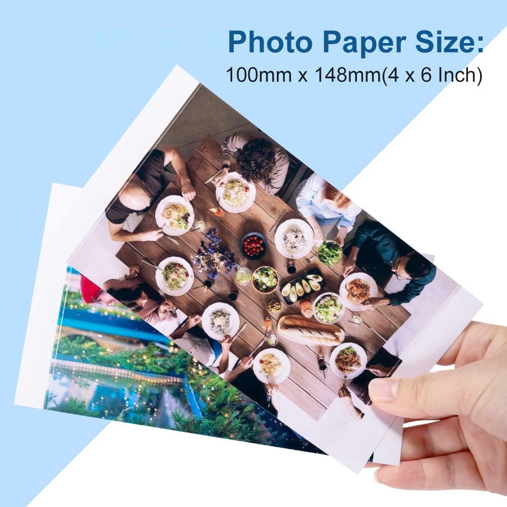 Greateam Compatible with KP108IN Canon Selphy Ink and Photo Paper Compatible with Canon Selphy CP1500 CP1300 CP1200, CP1000, CP910 Photo Printers, 108 Sheets and 3 Color Ink Cassette