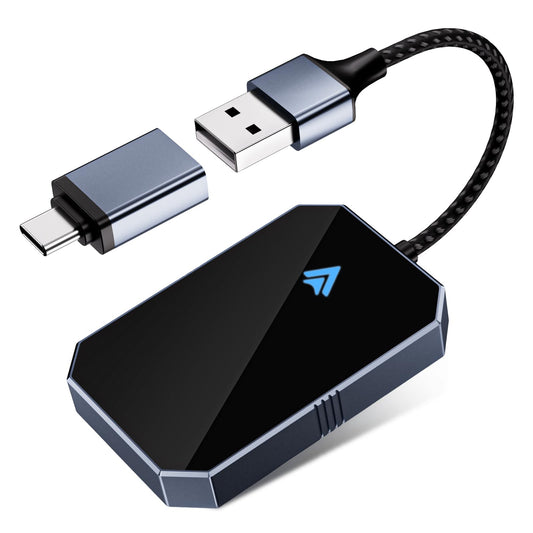 Android Auto Wireless Adapter for Factory Wired Android Auto, Easy Setup Plug & Play 2025 Upgrade Control Dongle Fit for Androi 11+ & Cars from 2017 (Black)