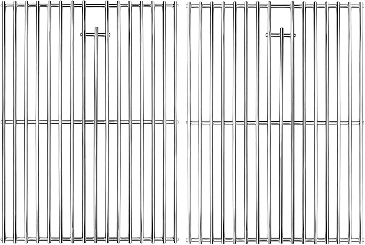 KEESHA Universal 17'' Stainless Steel Grill Grates for Nexgrill 720-0830H, 720-0783E 4-Burner Grills and 720-0888, 720-0888N 5-Burner Grills, Cooking Grids for Kenmore, Uniflame and Other Grills