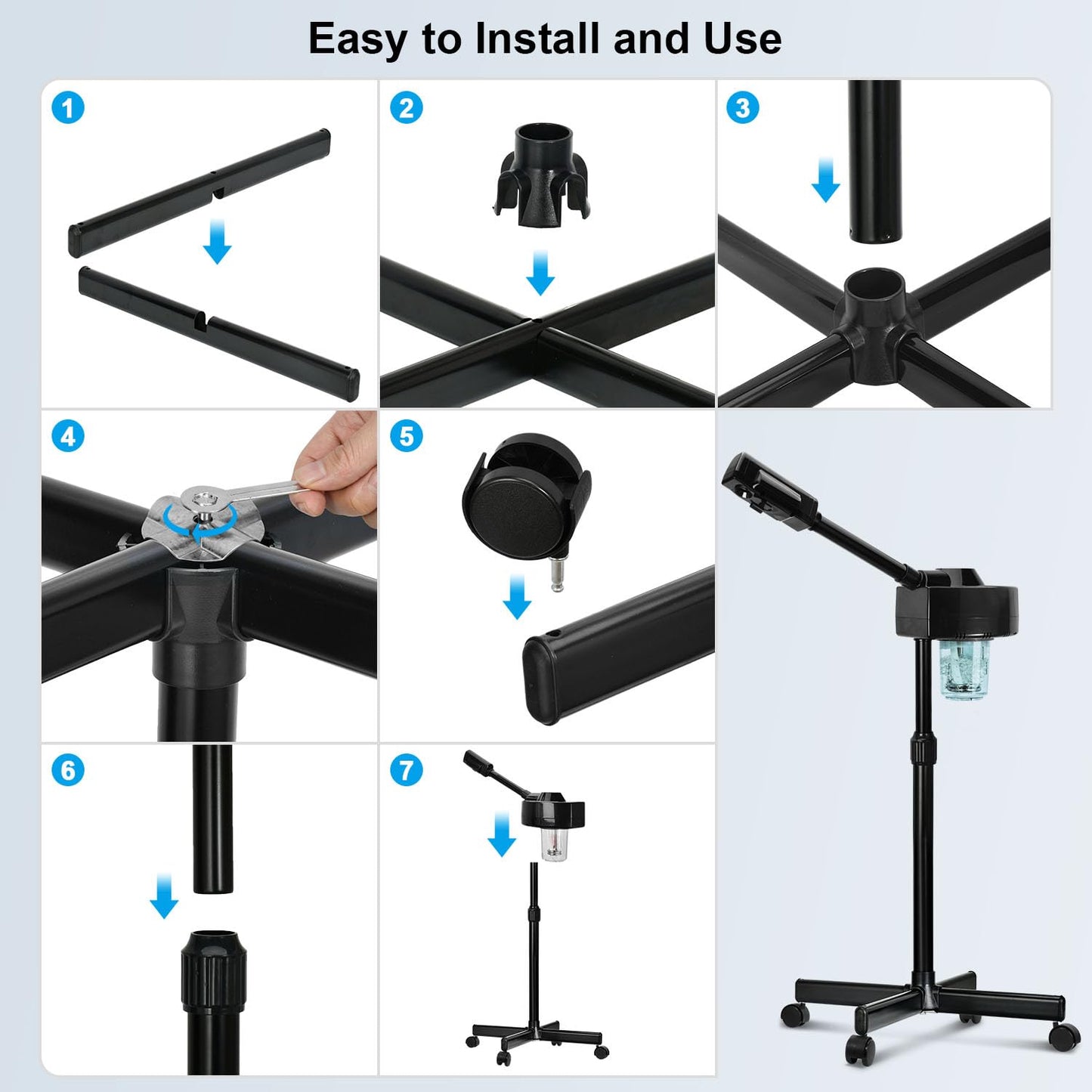 Professional Facial Steamer, Face Steamer with Hot Mist, Esthetician Facial Steamers Salon Spa Beauty Skin Care Equipment