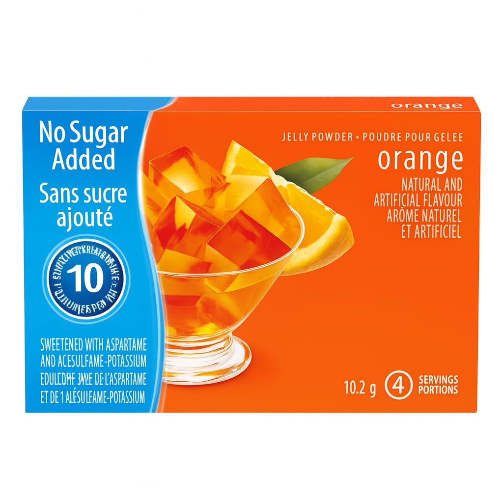 No Sugar Added Gelatin Mix 4-Pack – Strawberry, Orange, Cherry, Raspberry (41.5g Total) + PaLiSoL Keychain | Gélatine sans sucre – 4 saveurs + porte-clés PaLiSoL