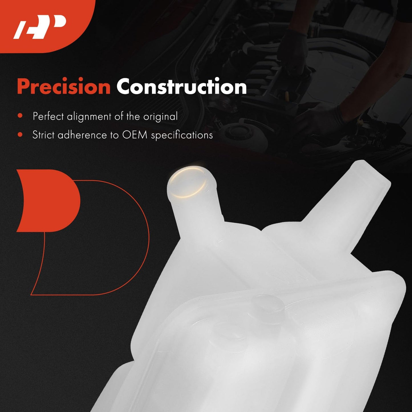A-Premium Front Engine Coolant Recovery Reservoir Tank [with Cap] Compatible with Ford Vehicles - 2013-2018 C-Max, 2013-2016 Escape, 2012-2018 Focus & 2014-2016 Transit Connect