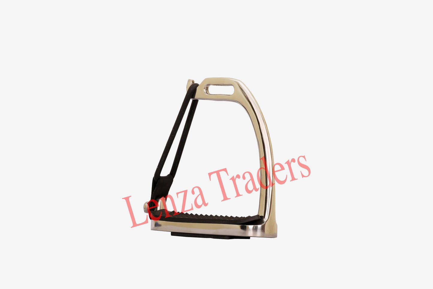 Peacock Silver Polish Safety Stirrups Fillis Horse Riding S/Steel with Rubber & TREADS (4" inch)