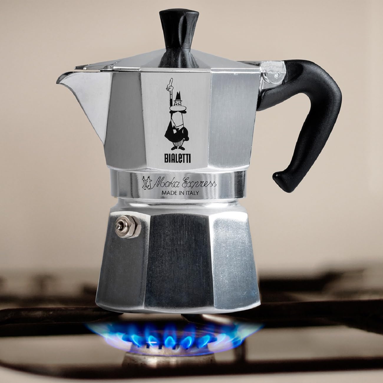 BIALETTI Moka Express 6-Cup Aluminum Stovetop Espresso Maker, Silver
