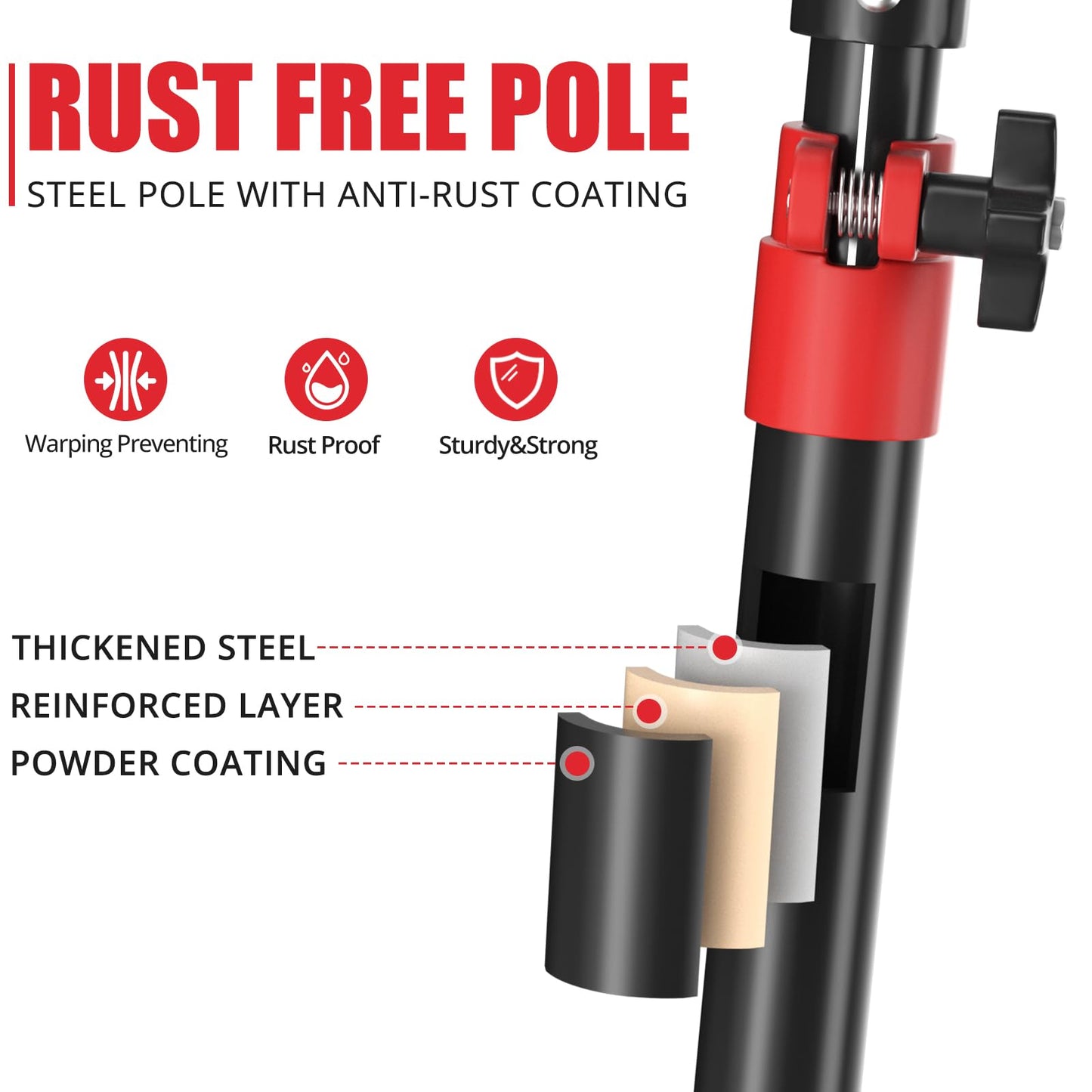XINQIAO Cabinet Jacks for Installing Cabinets, Heavy Duty Third Hand Tools Adjustable Support Pole from 47 CM to 75 CM, 1 PC