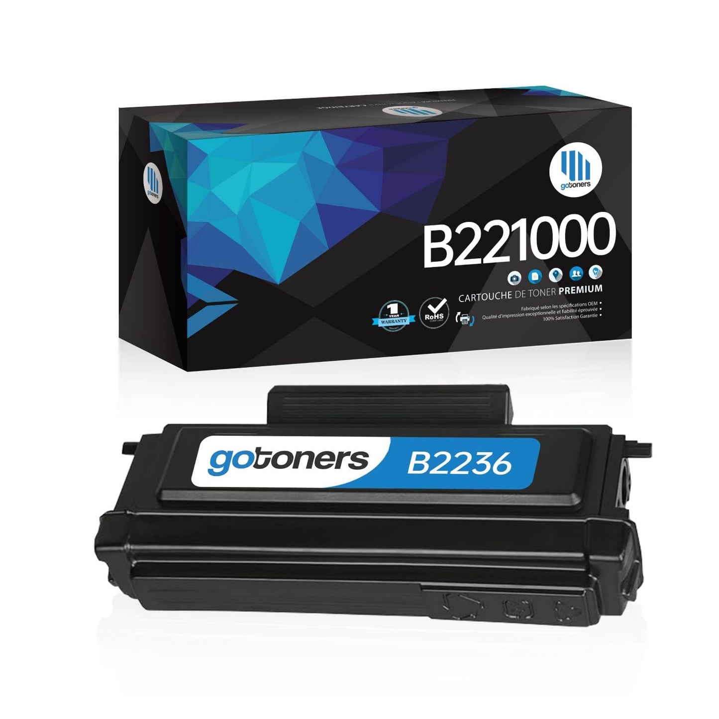 B221000 B2236 Toner Cartridge Replacement Compatible with Lexmark B2236dw MB2236adw Laser Printer Ink Black x 1