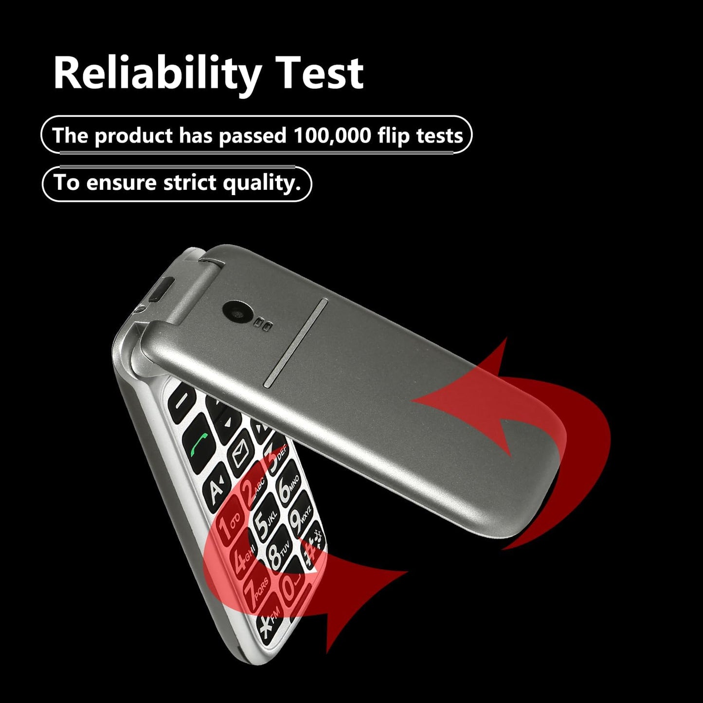 4G Foldable Mobile Phone for Seniors with SOS Button, SIM-Free Flip Phone for Elderly, Unlocked Senior Flip Basic Phone, with Charging Station, Camera, FM, Flashlight (Gray)