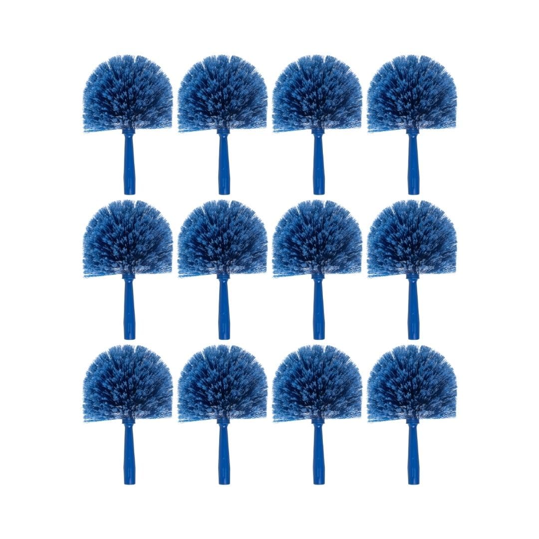 SPARTA Flo-Pac Rounded Duster Cleaning Duster with Electrostatically Charged Bristles for Catering, Buffets, Restaurants, Stainless Steel, 9 X 7 X 7 Inches, Blue, (Pack of 12)