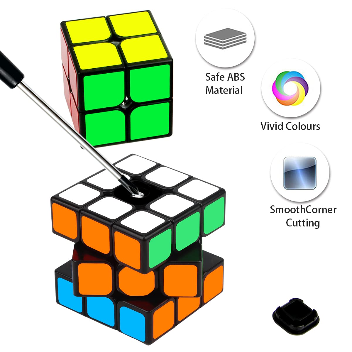 Speed Cube Set, Aitey Qiyi Magic Cube Bundle 2x2 3x3 4x4 Pyramid Megaminx Speed Cube Puzzle Toys for Kids & Adults (5 Pack)