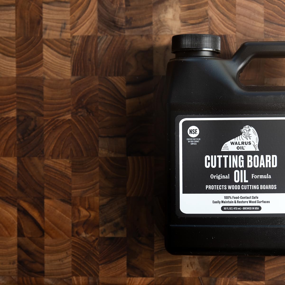 WALRUS OIL - Cutting Board Conditioner, Wood Wax, Cutting Board Feet, and Rag Set. for Cutting Boards, Butcher Blocks, Wooden Spoons, and Bowls. 100% Food-Contact Safe.