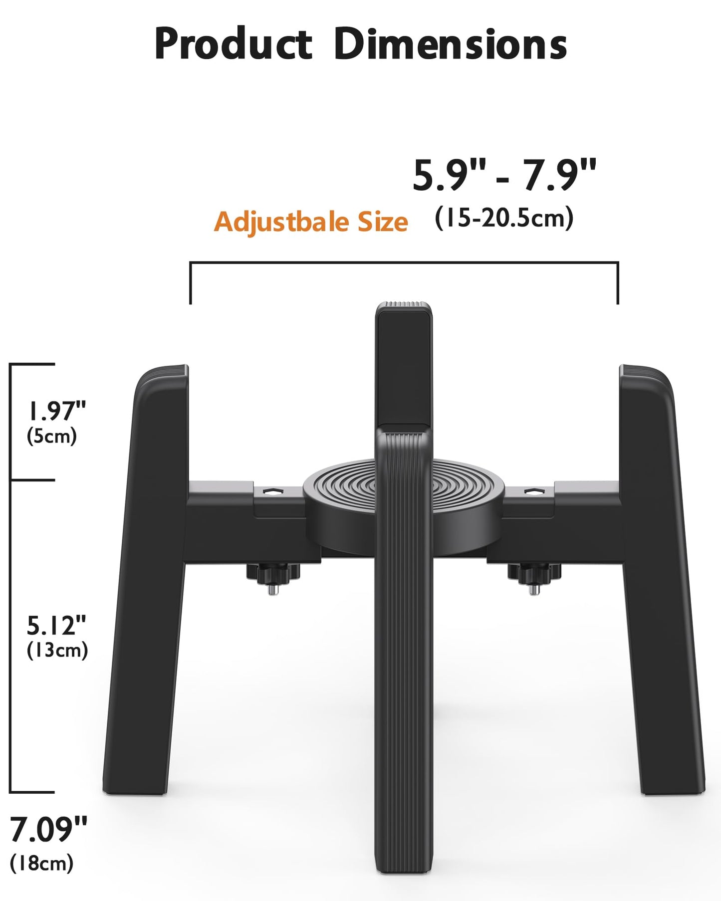 CZPET Dog Bowl Stand with Adjustable Width [2 Pack, Stand Only], Elevated Pet Water & Food Bowl for Medium Pets, Stable and Anti-Slip Raised Bowl