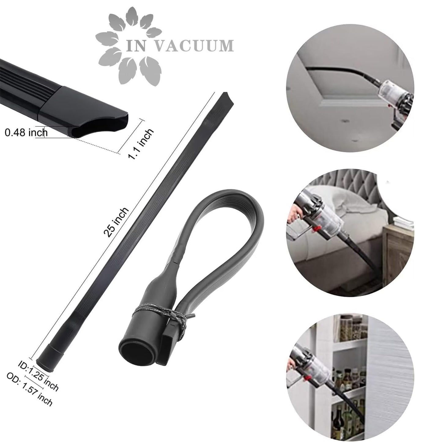 15 Pcs Universal Vacuum Attachments & Brushes for Shop Vac Accessories - 2 1/2" to 1 1/4" Hose Adapter, 1 7/8" to 1" Vacuum Hose Adapter, 1 1/4" for Shop Vac Cleaner Attachments